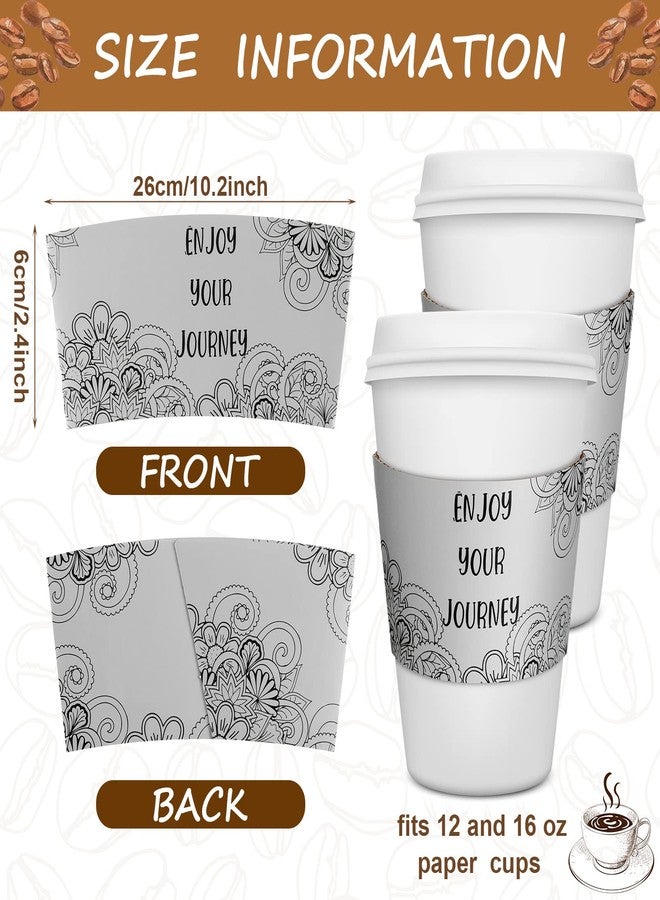 Dingion 500 Pack Coffee Cup Sleeves Corrugated Cardboard Motivational Disposable Sleeve for Inspiring Cold or Hot Beverage Chocolate Coffee Tea, Fits 12oz 16oz Paper Cups - Image 2